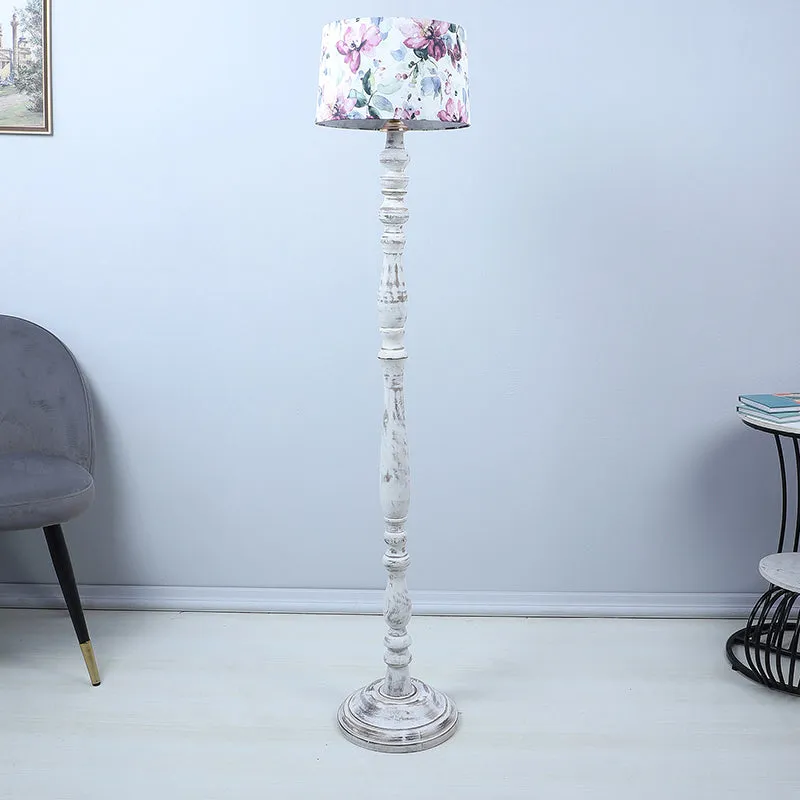Lumikko Totem Printed Mango Wood Floor Lamp - White media 3