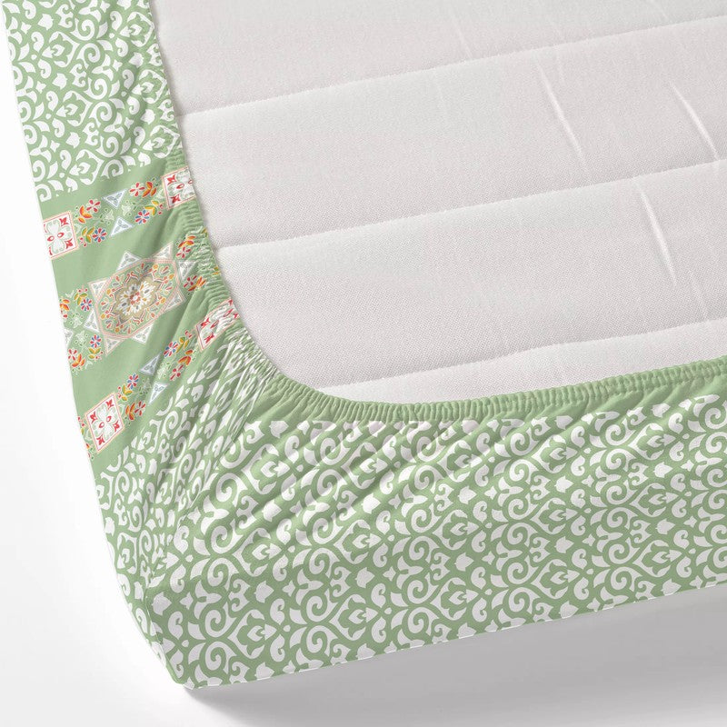 LuxeHaven Cotton Bedsheet (Green) - 180 TC media 4