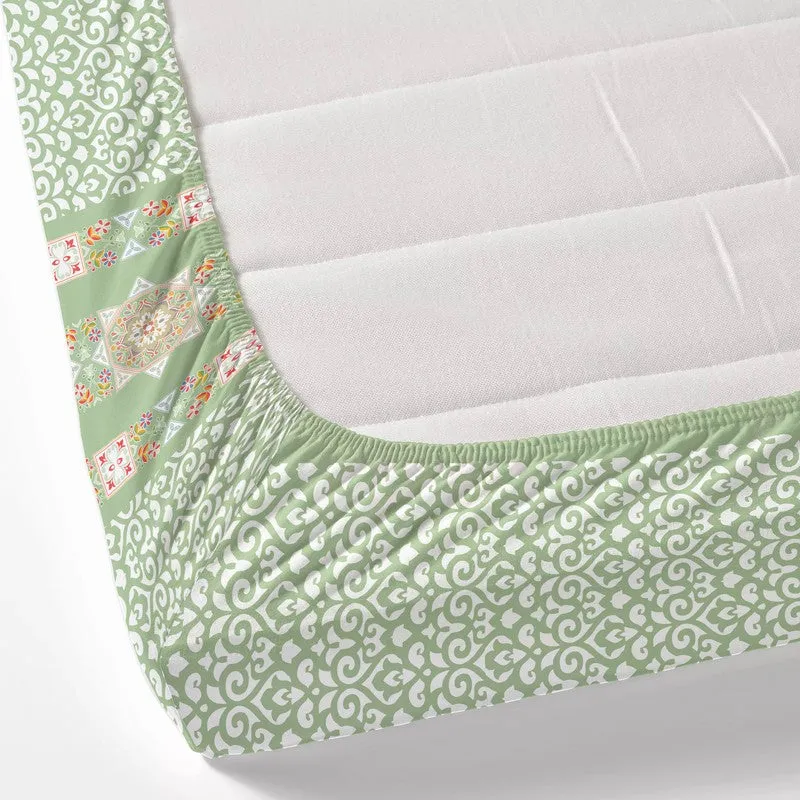 LuxeHaven Cotton Bedsheet (Green) - 180 TC media 4