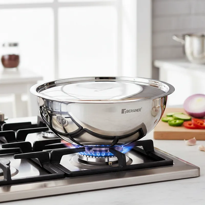 Bergner Argent Triply Stainless Steel Induction Base Tasra With Lid - 2500 ML media 1