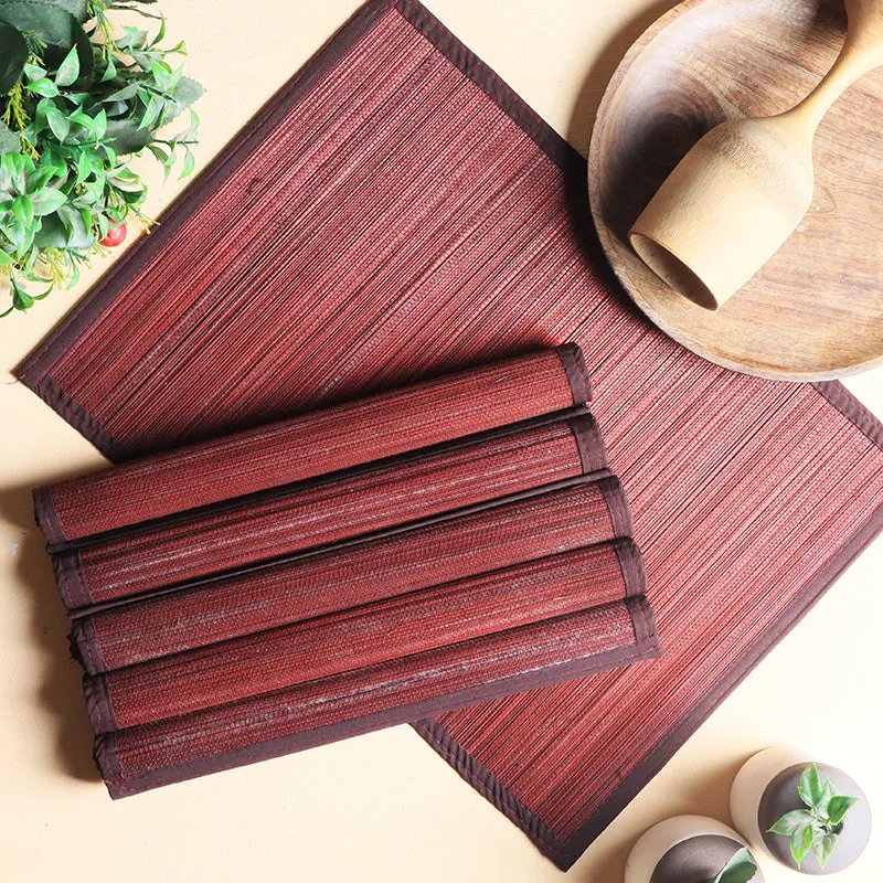 Woodland Nest Bamboo Table Mat (Brown) - Set Of Six media 1