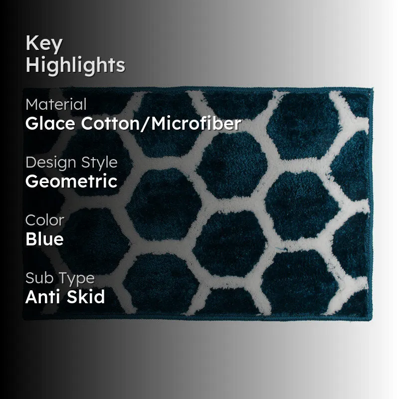 Trevona Cotton Bath Mat - Teal media 2