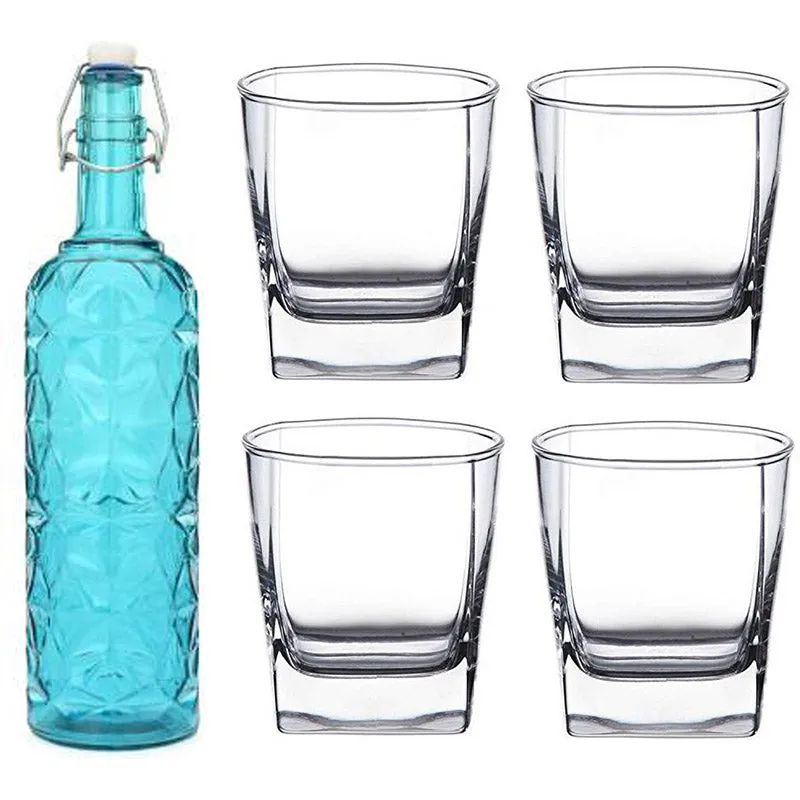 Edison 1000 mL Water Bottle With 180 mL Glasses - Five Piece Set media 1