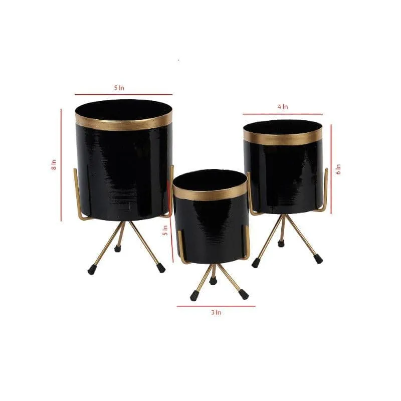 Aslana Kina Planter (Black) - Set Of Three media 6
