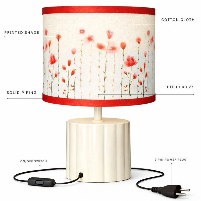Arden Accent Cotton Table Lamp - Red media 5