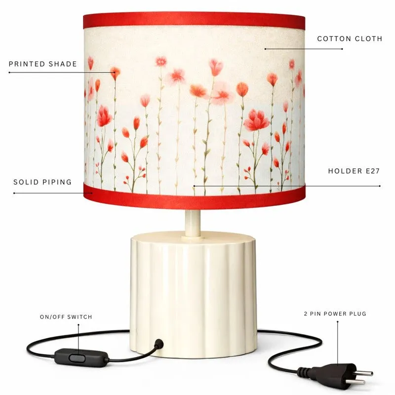Arden Accent Cotton Table Lamp - Red media 5