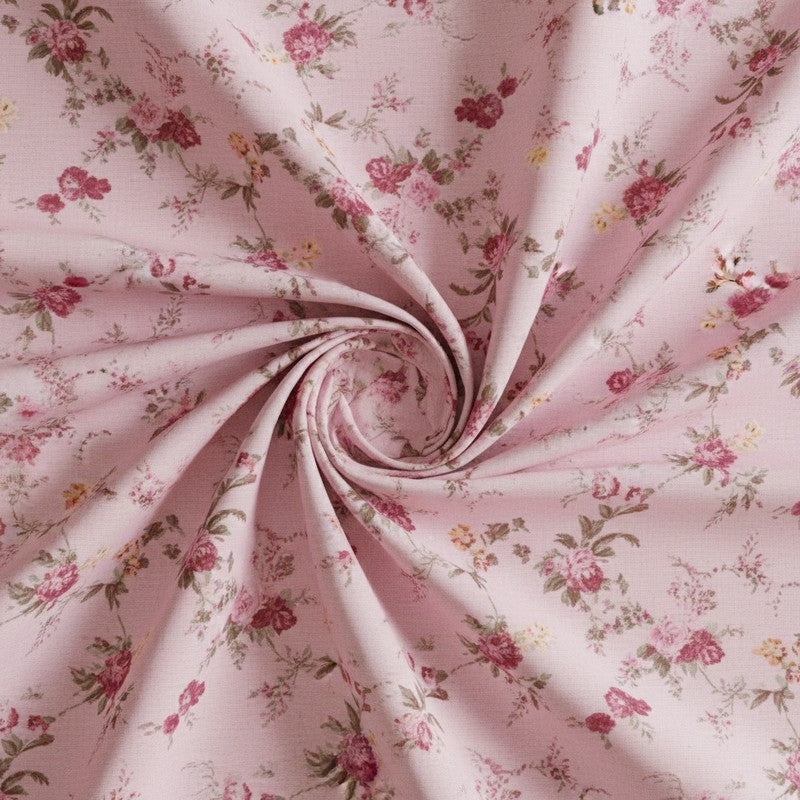 Esmeralda Floral Printed Cotton Bedsheet (Pink) - 180 TC media 5
