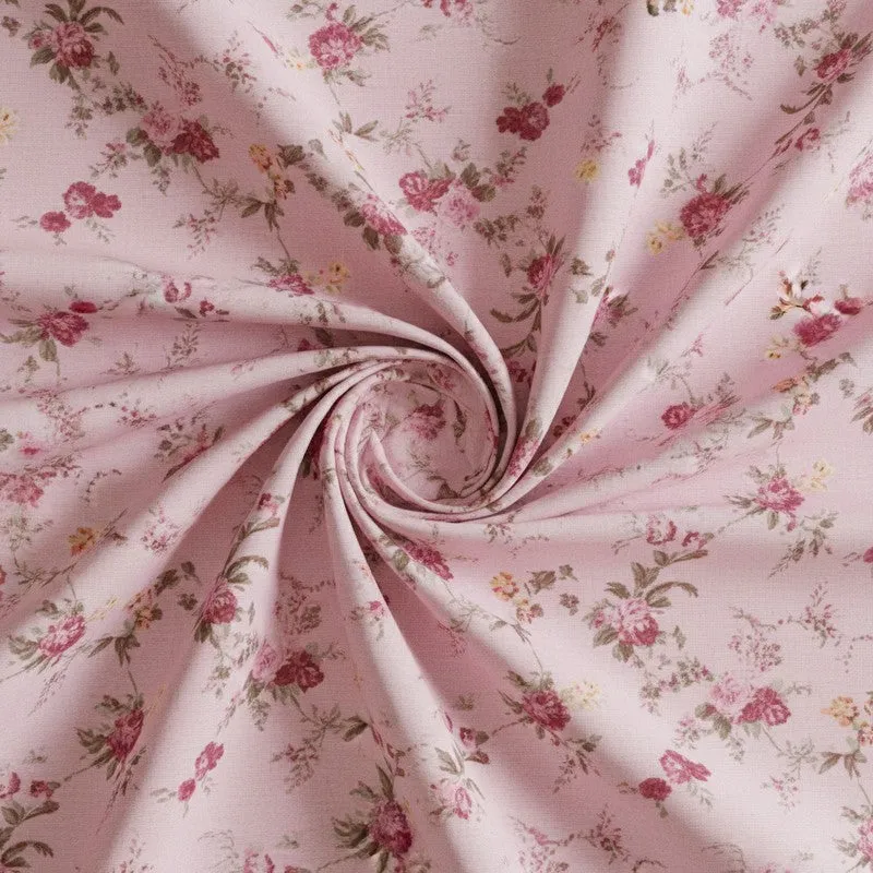 Esmeralda Floral Printed Cotton Bedsheet (Pink) - 180 TC media 5