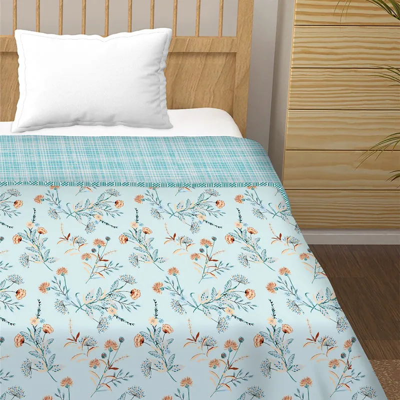 Phiranga Floral Cotton Dohar (Blue) - 210 TC media 3