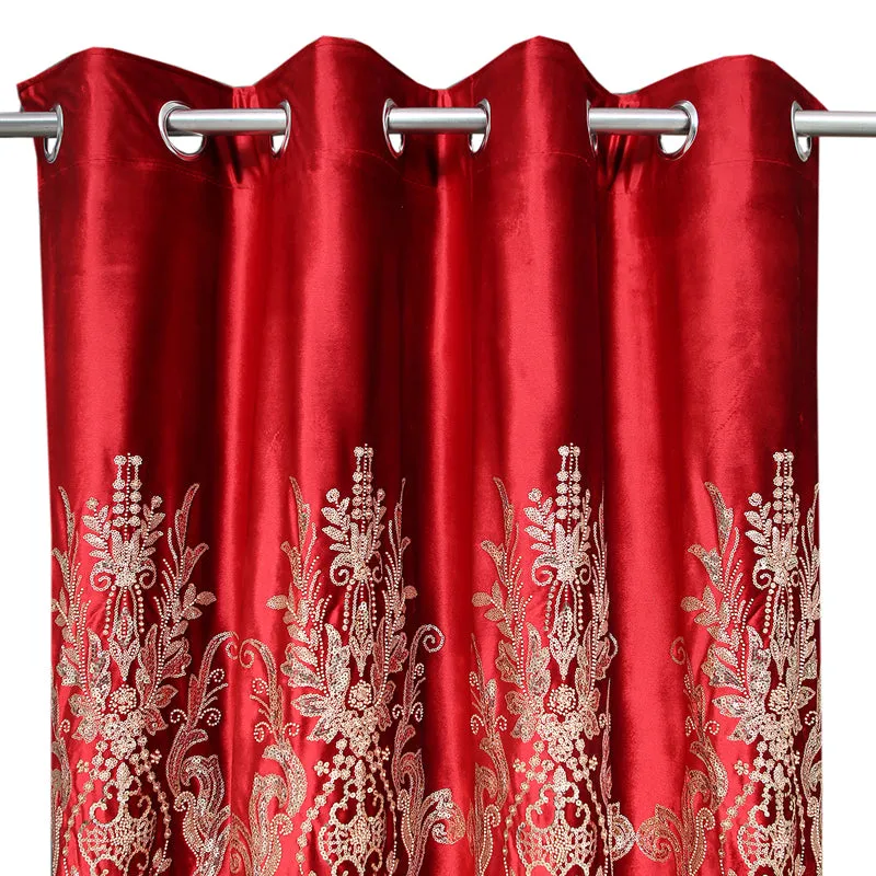 Crimson Elegance Curtain - Set Of Two media 3