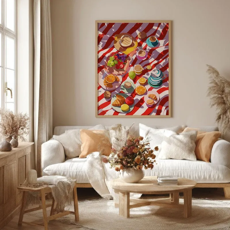 Fresh Fiesta Canvas Wall Painting - Brown Frame media 4