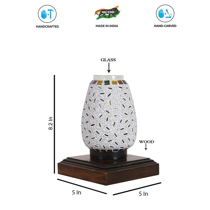 Illumix Glass Table Lamp With Wooden Base - Multicolor media 9