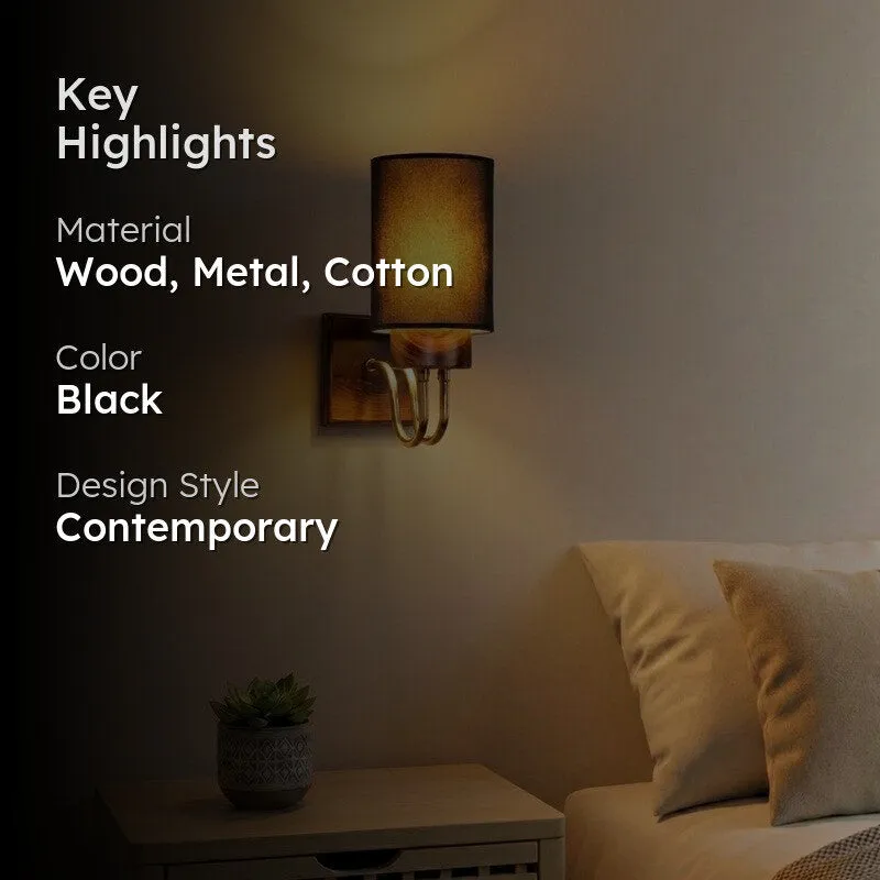 Gilded Arch Cotton Wall Lamp - Black media 2