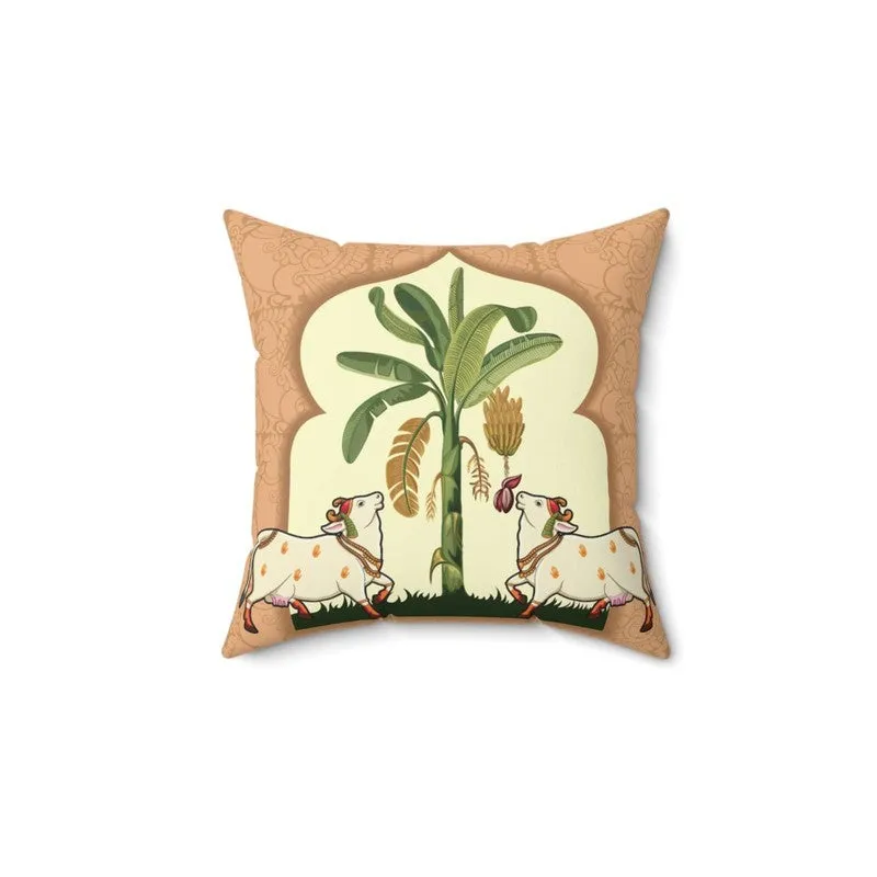 Vrindavan Cow with Banana Arches Cushion Cover - Set Of Five media 3