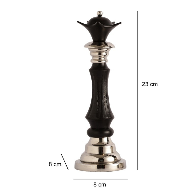 Maison King and Queen Decorative Showpiece (Silver,black) - Set Of Two media 5