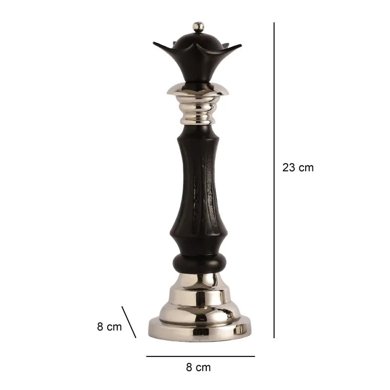 Maison King and Queen Decorative Showpiece (Silver,black) - Set Of Two media 5
