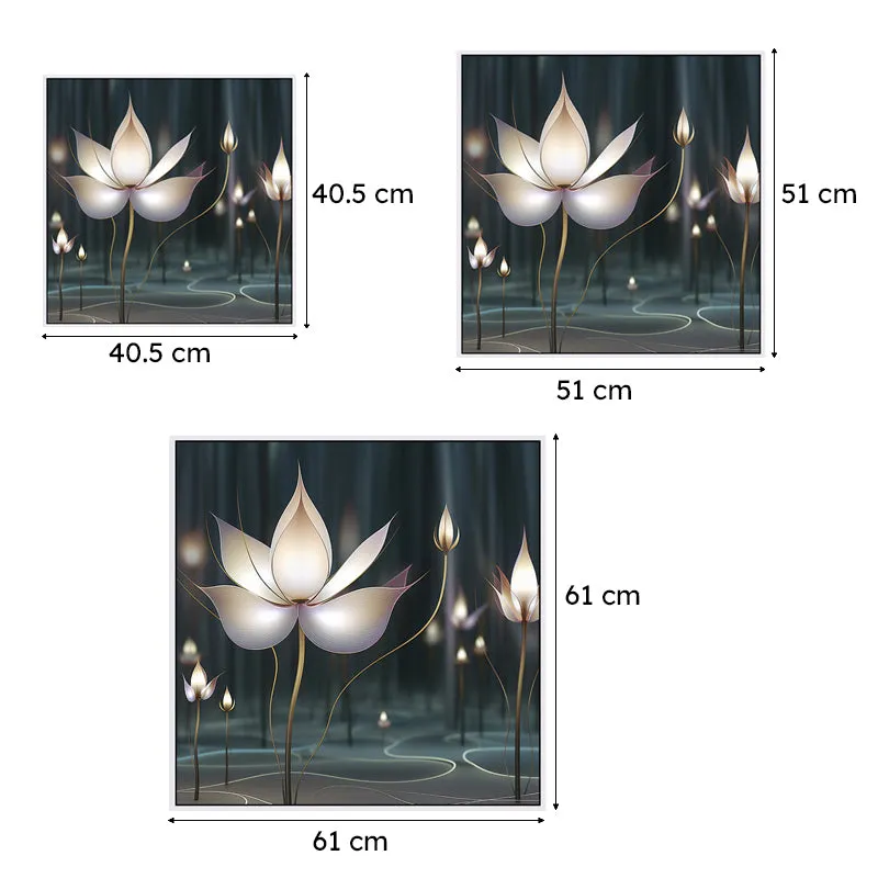 White Lotus Canvas Wall Art With Frame media 7