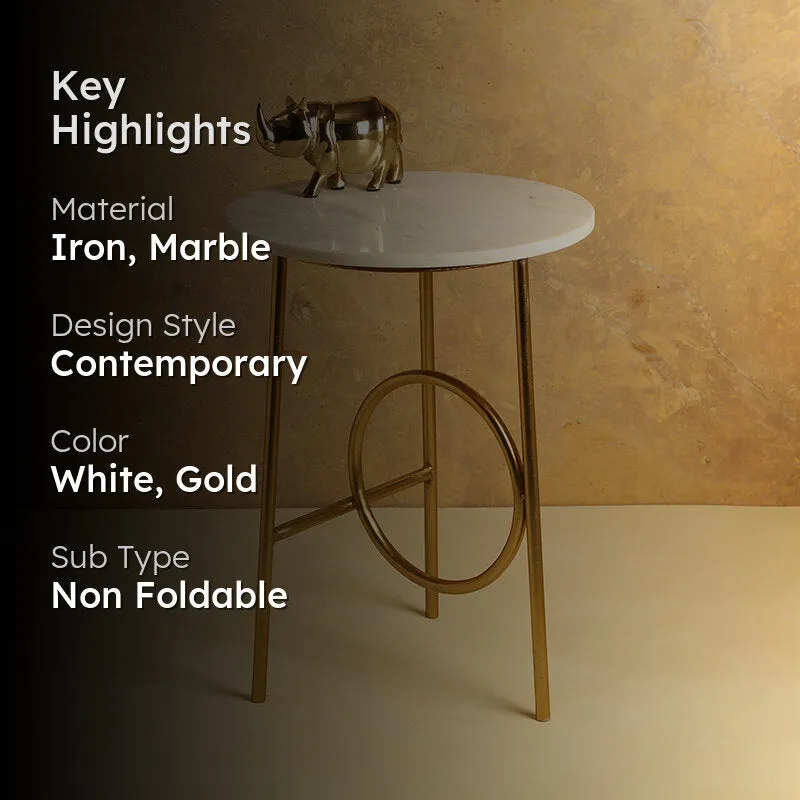 Geometrica Marble & Iron Side Table media 2