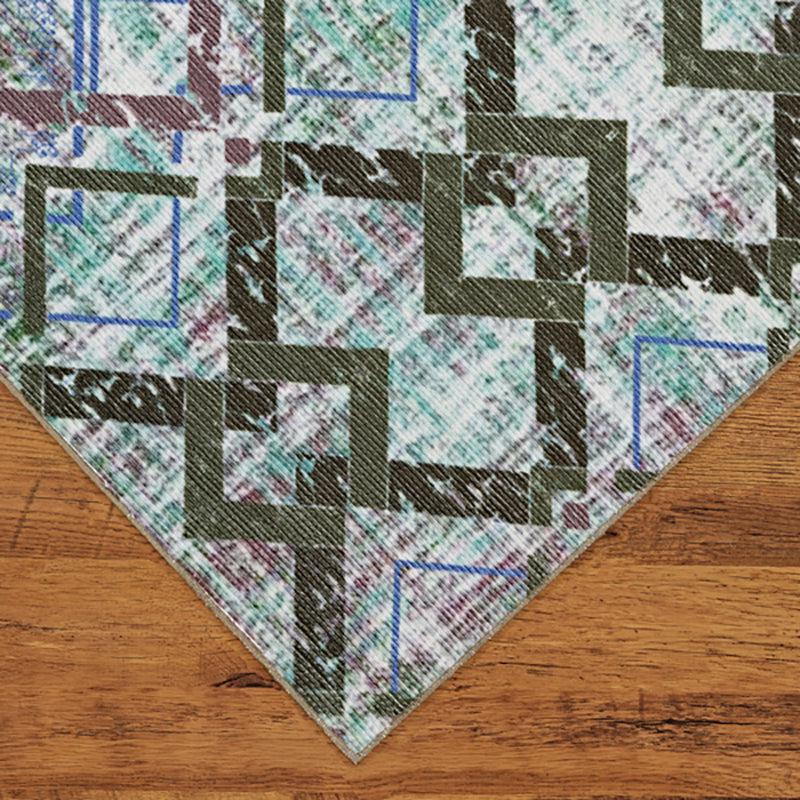 Thrain Geometric Polyester Anti-Skid Carpet - Green media 8