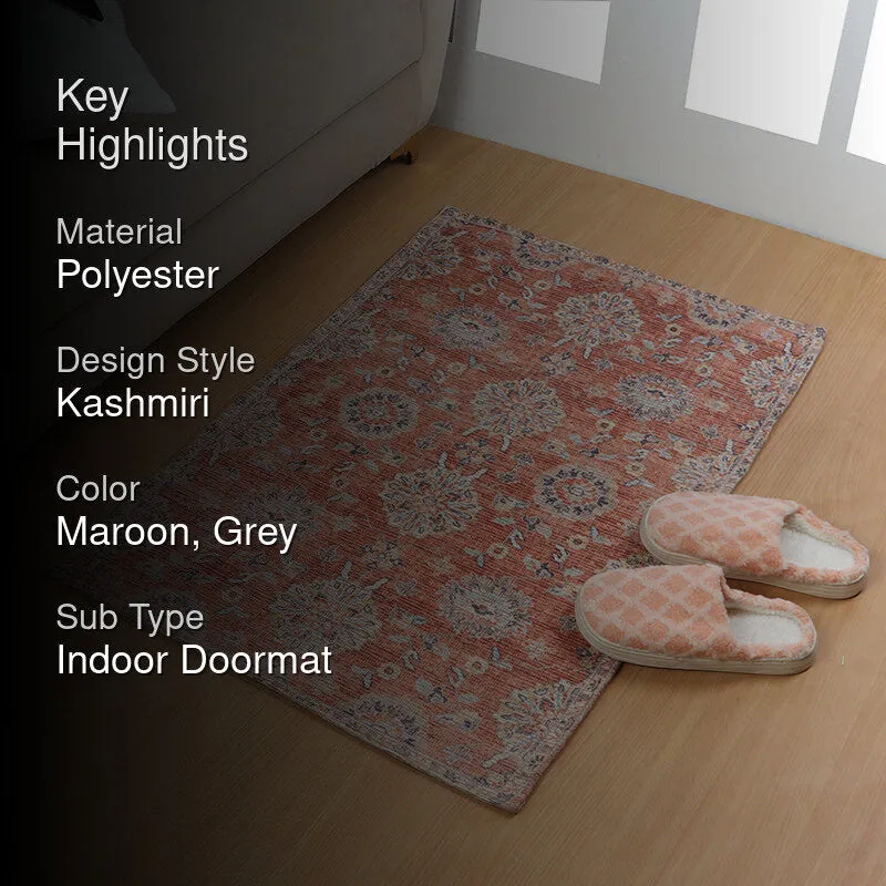 Yifara Ethnic Polyester Door Mats - Maroon media 2