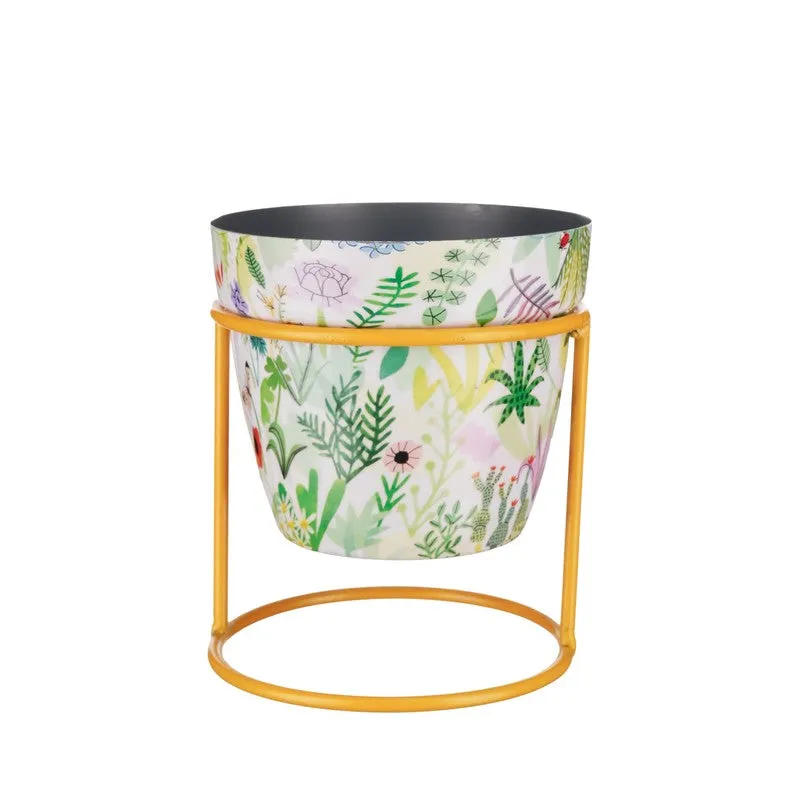 Glaze & Grow Metal Planters With Stand - Four Piece Set media 5