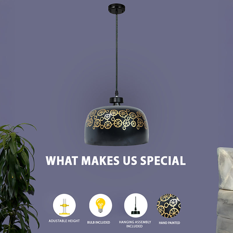 Eternal Cycle Hand Painted Metal Hanging Lamp media 5