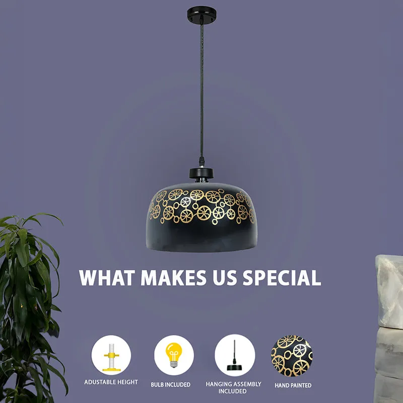 Eternal Cycle Hand Painted Metal Hanging Lamp media 5
