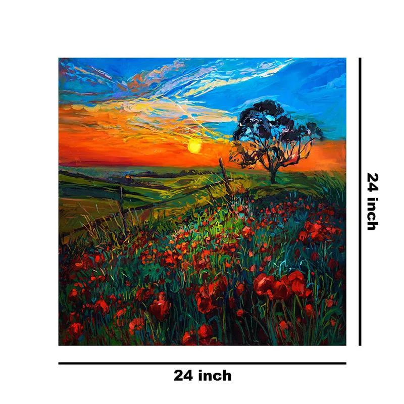 Sunset Field Poly Canvas Wall Painting media 9