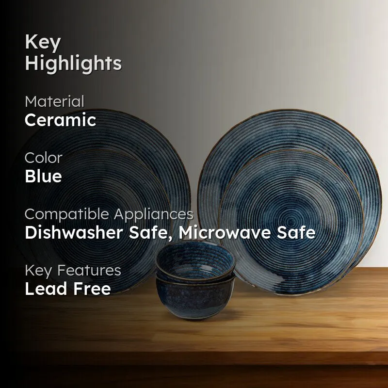 Meghneel Handmade Dinner Set (Blue) - 6 Piece Set media 2