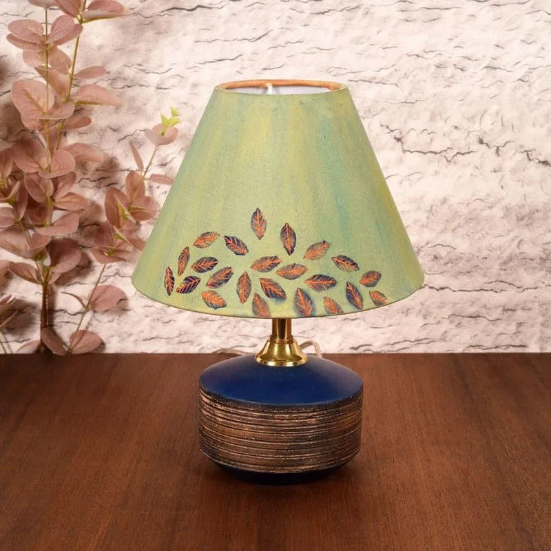 Leaves In Wind Wooden & Terracotta Table Lamp - Multicolor media 3