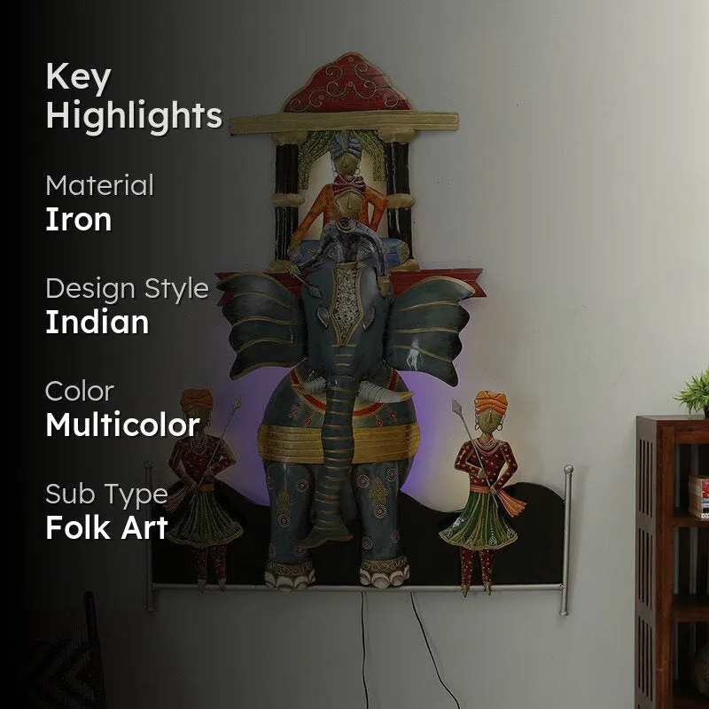 Elephant Riders Iron Wall Accent media 2