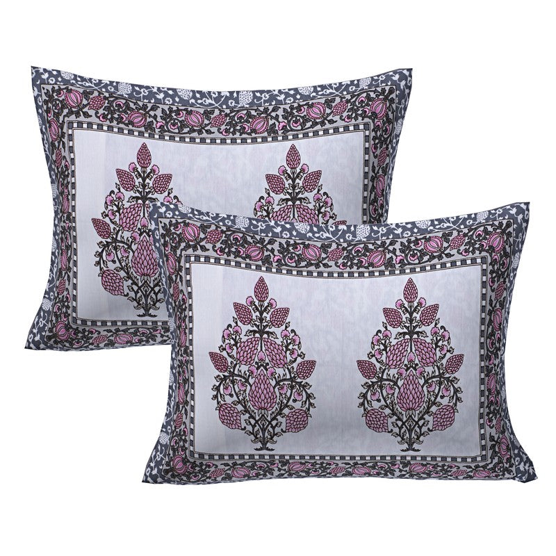 PetalRiwaaz Handblock Printed Cotton Bedsheet (Purple) - 400 TC media 5