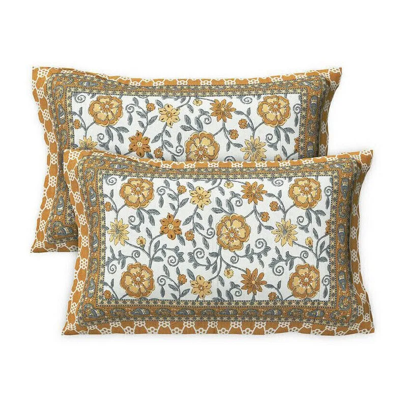 Petalet Cotton Bedsheet (Yellow,White) - 240 TC media 6