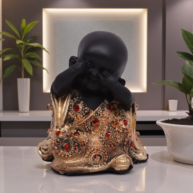 Harmony Laughing Buddha Showpiece - Black