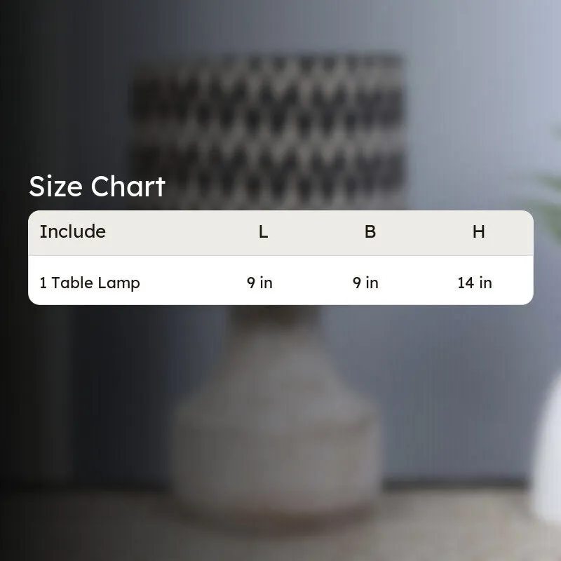 Chevronic Ming Printed Mango Wood Table Lamp - Black,White media 5