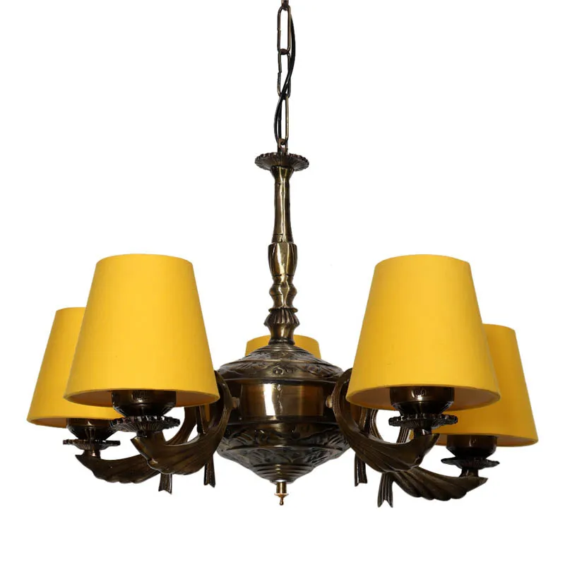 Worldy Conical Golden Antique Ceiling Lamp media 4