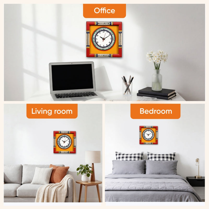 Dosera Warli Wooden Wall Clock media 5