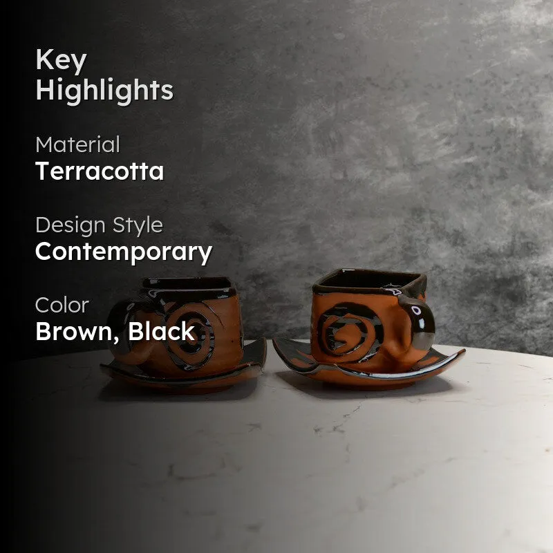Handcrafted Terracotta Tea Cup (220 mL Each) - Set Of Two media 2