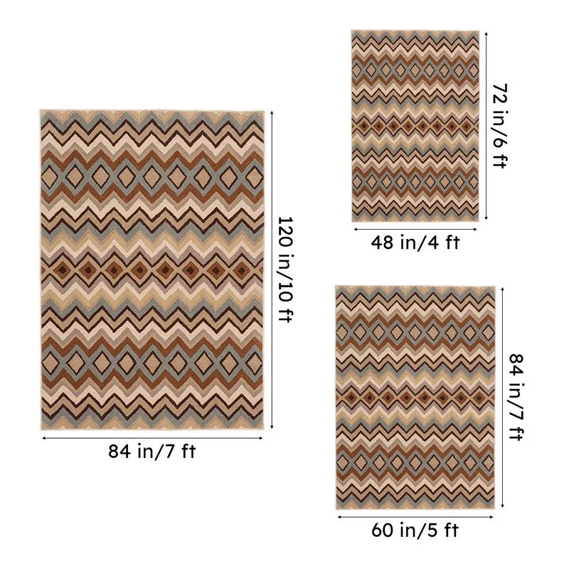 Shelob Geometric Wool & Nylon Carpet - Beige & Green media 14