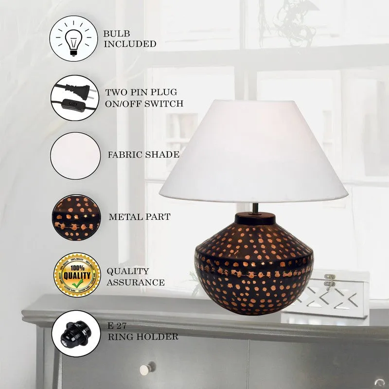 HaloBeam Innovative Metal Table Lamp - White,Brown media 6