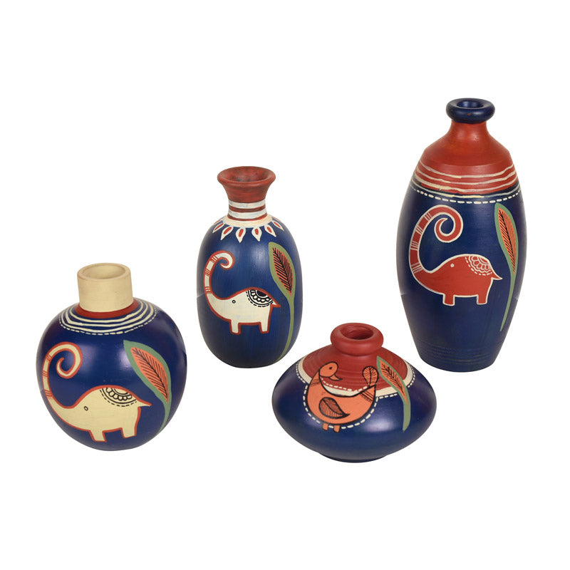 Enaya Ethnic Terracotta Vase - Four Piece Set media 3