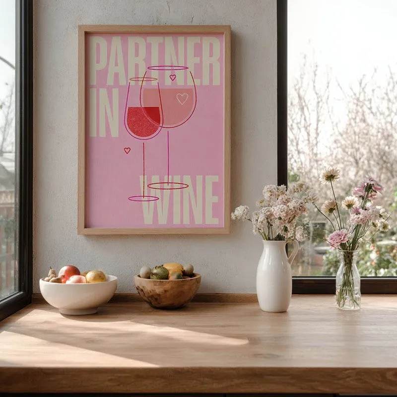 Partner In Wine Archival Canvas Wall Art - Brown media 6