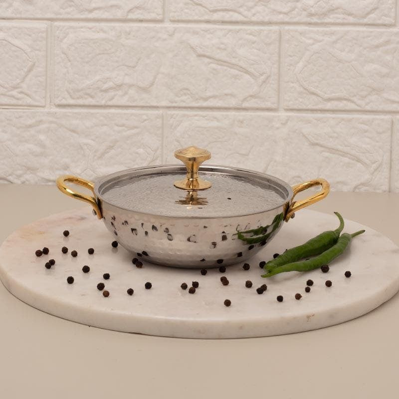 Vintage Charm Hammered Kadhai Serving Pot - 700 ML media 3