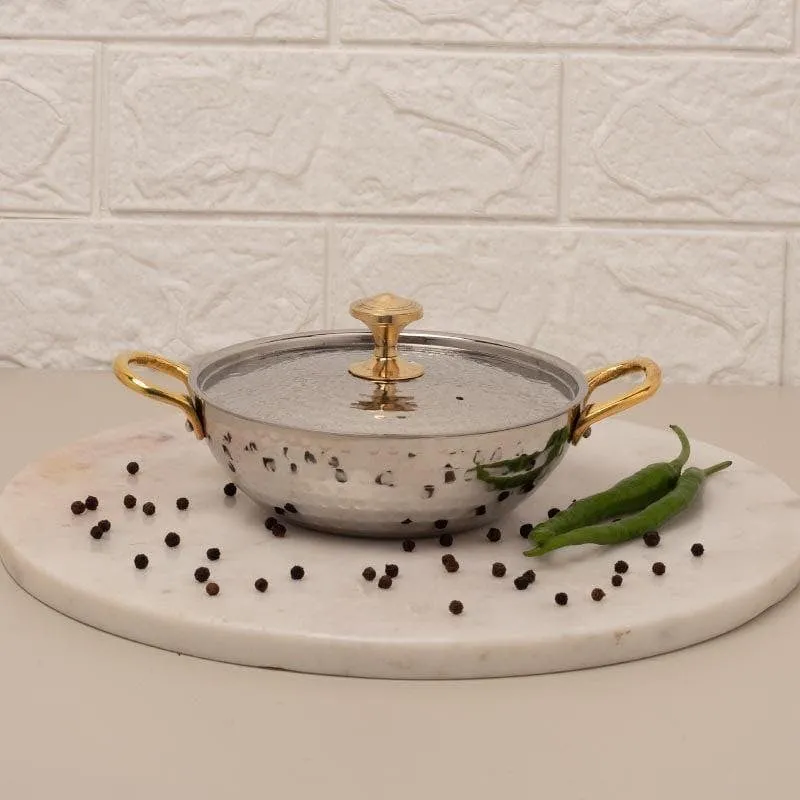 Vintage Charm Hammered Kadhai Serving Pot - 700 ML media 3