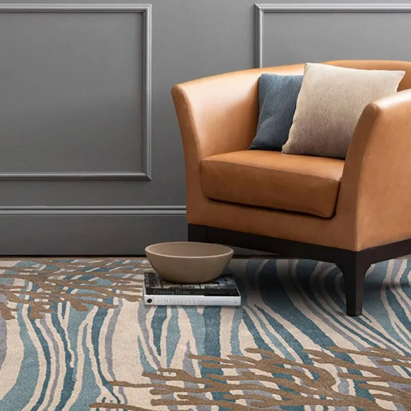 Coral Hand Tufted Dream Abstract Wool & Nylon Carpet - Turquoise media 8