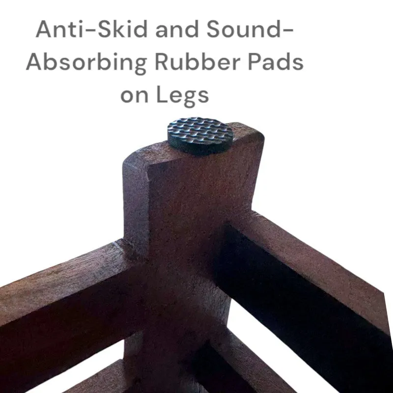 Lirox Sheesham Wooden Bench with Stool (Blue) - Two Piece Set media 9