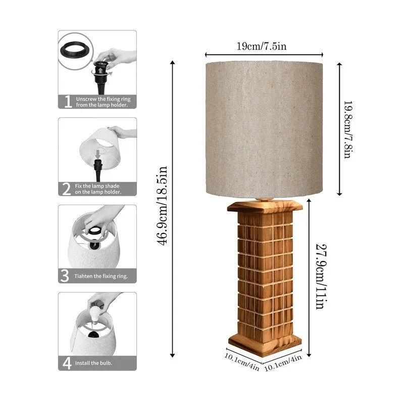 ZenithLight Modern Bedside Wooden Table Lamp - Beige,Brown media 7