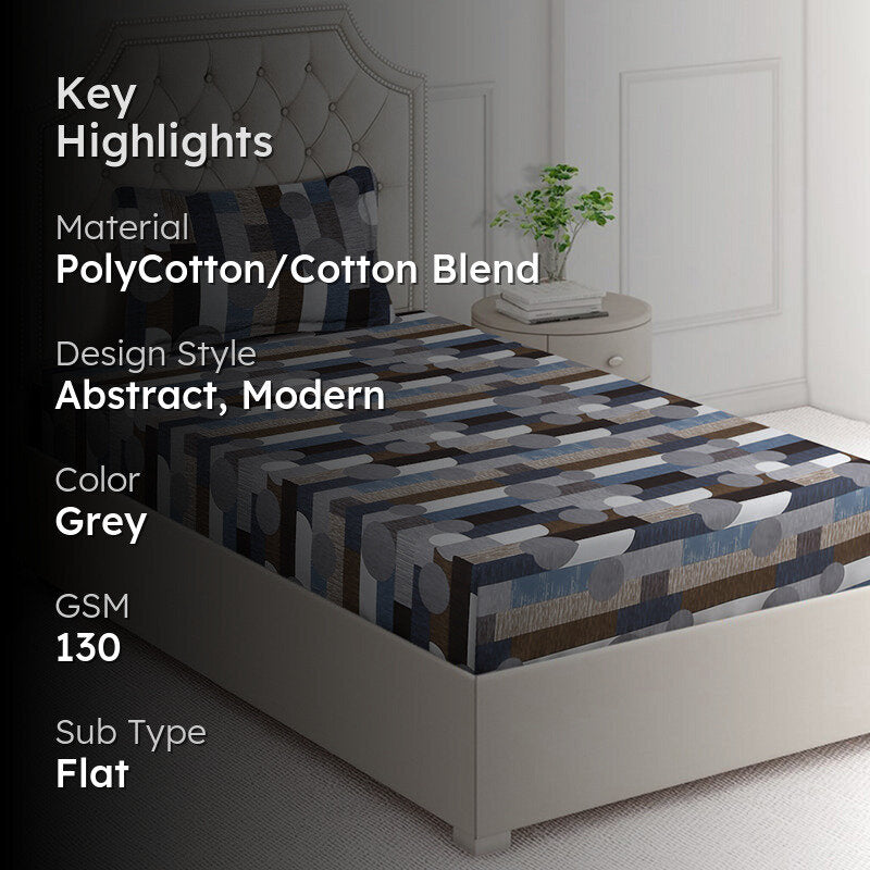 Spectral Rush Abstract Bedsheet - 130 GSM media 2