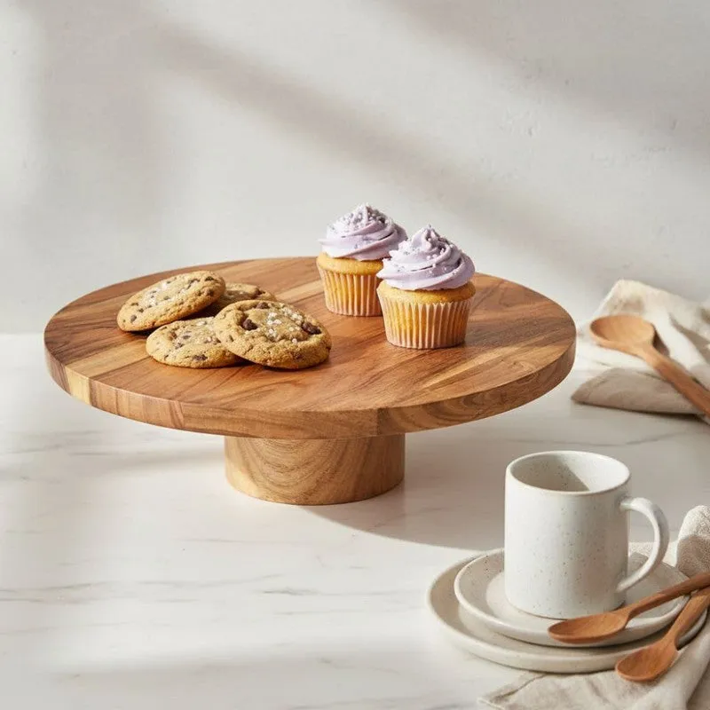 Oaklift Round Wooden Cake Stand media 5