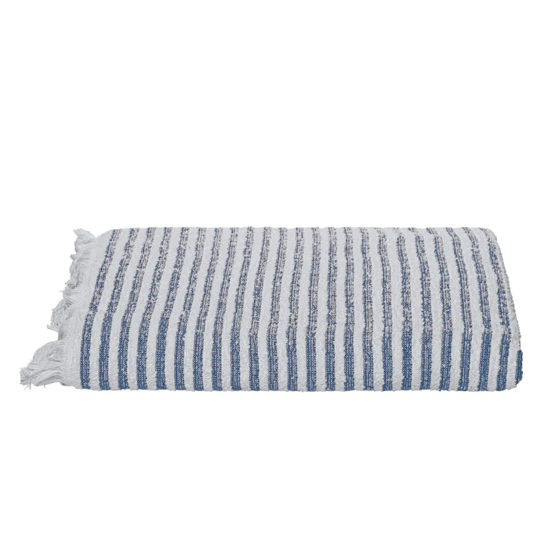 Micro Cotton LuxeDry Striped Comfort Bath Towel - Blue & White media 5